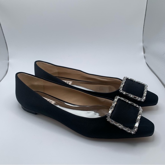 NWB Badgley Mischka Dyanne Square Toe Flat in black size 6.5 M 1624 - Picture 3 of 11